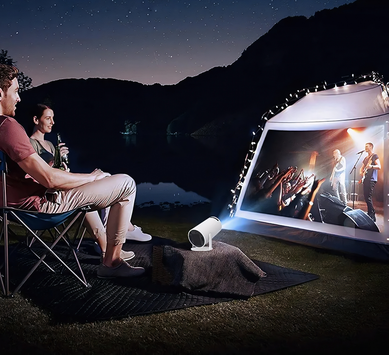 2026 Upgraded Portable Mini Projector with WiFi 6 & Bluetooth, 4K Supported Smart Projector, Android 11, 200” Screen, Auto Keystone, 180° Rotation Home Cinema