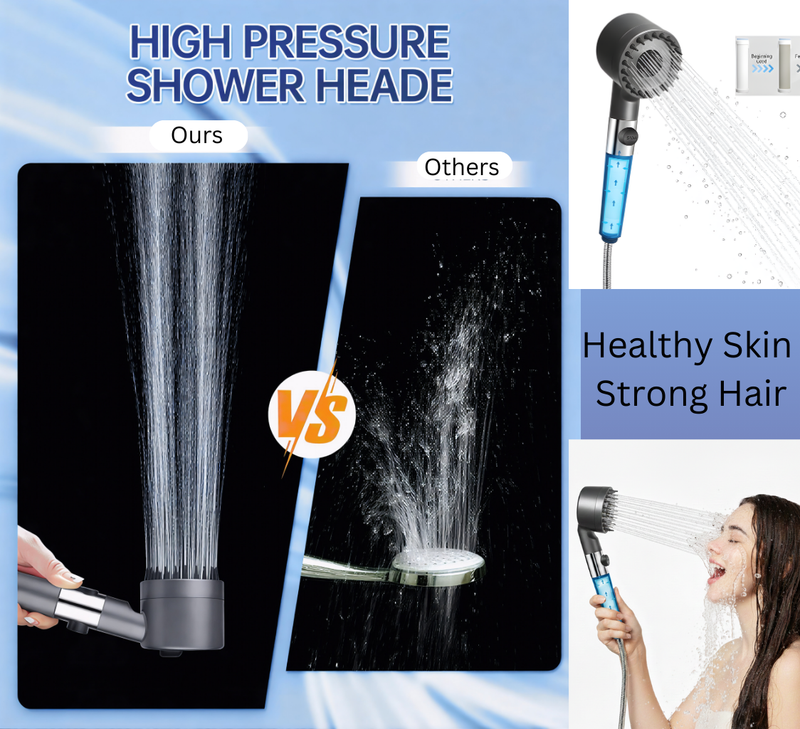 Filtered High-Pressure Shower: For Glowing Skin & Hair