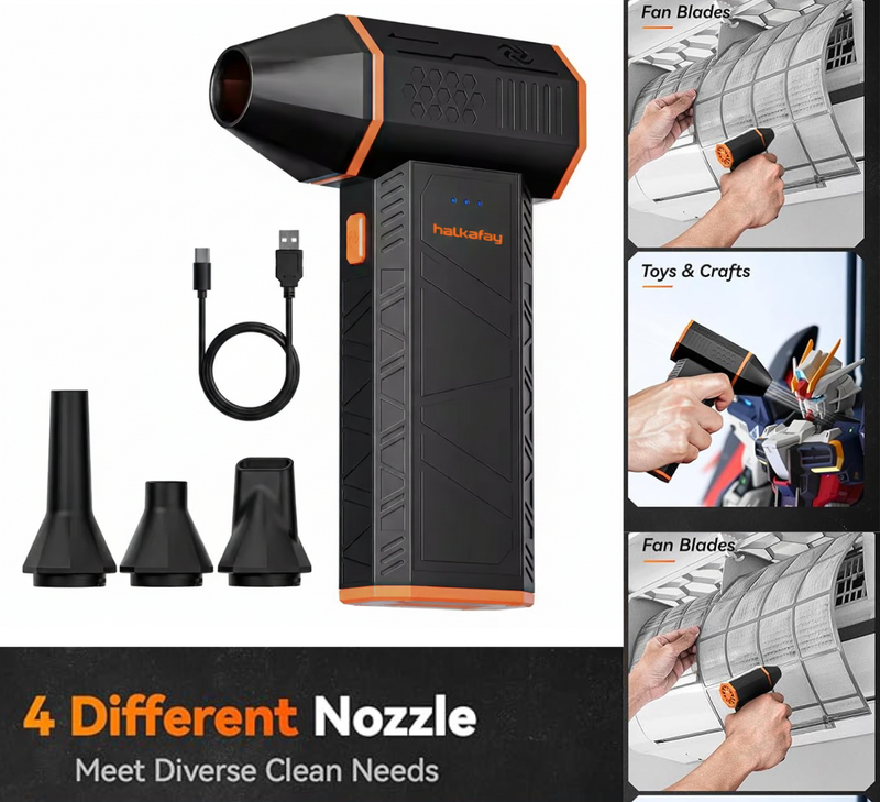15,000 RPM TURBO CLEANING POWER Replace Air Cans Forever - Deep Clean Car, Tech, Home