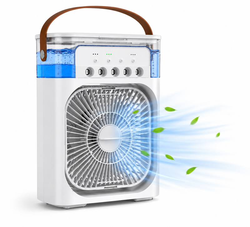 3-in-1 Mini Air Conditioner Fan – Cooling, Humidifier & LED Night Light
