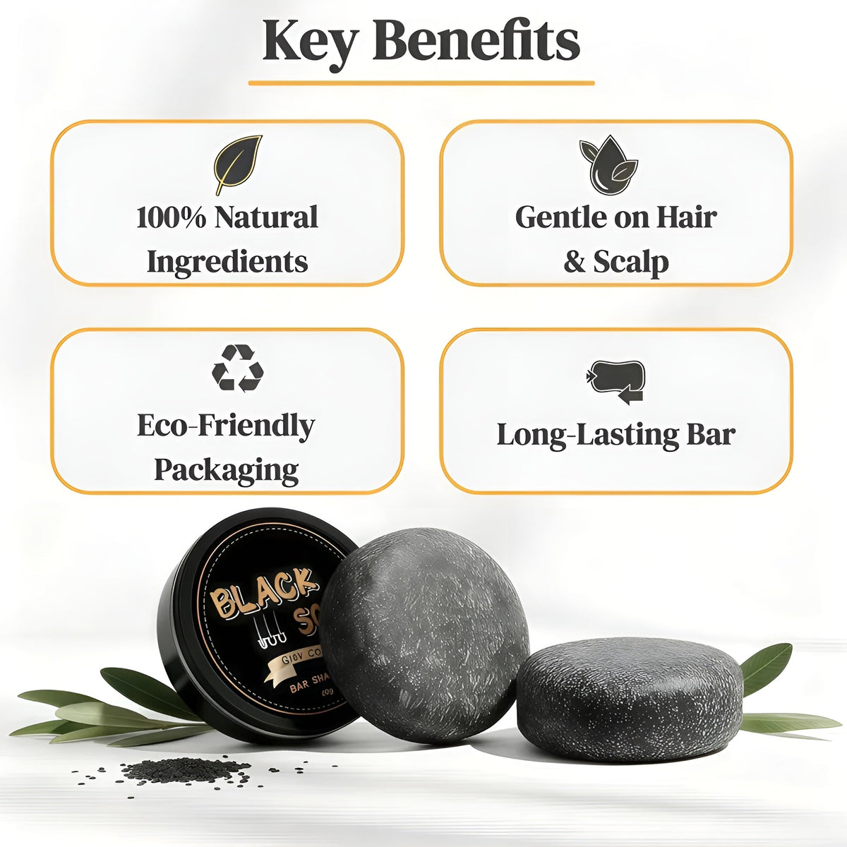 Black Hair Shampoo Soap – Hair Growth & Natural Black Color