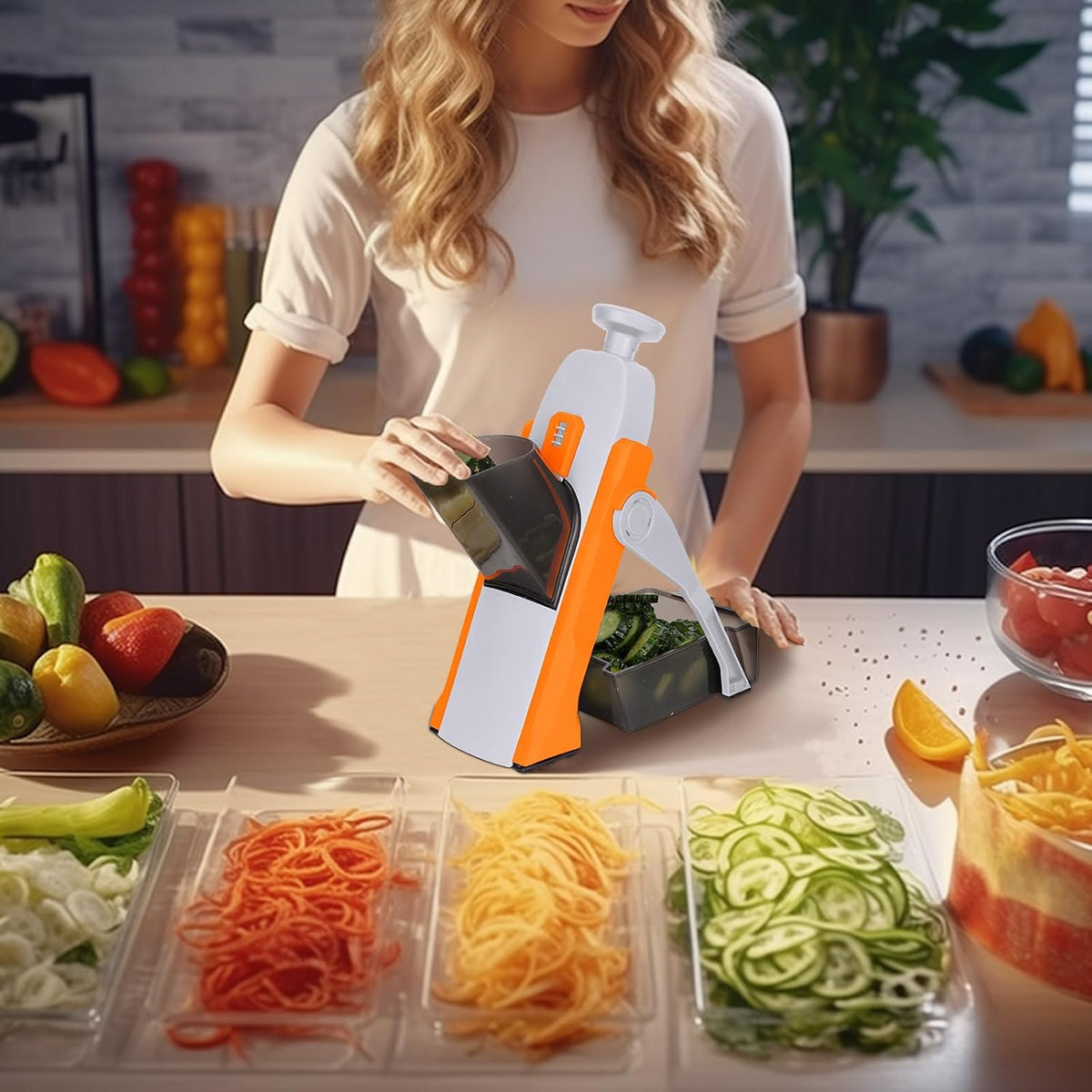 Multifunctional VegetableSlicer – 5-in-1 Manual Vegetable Cutter