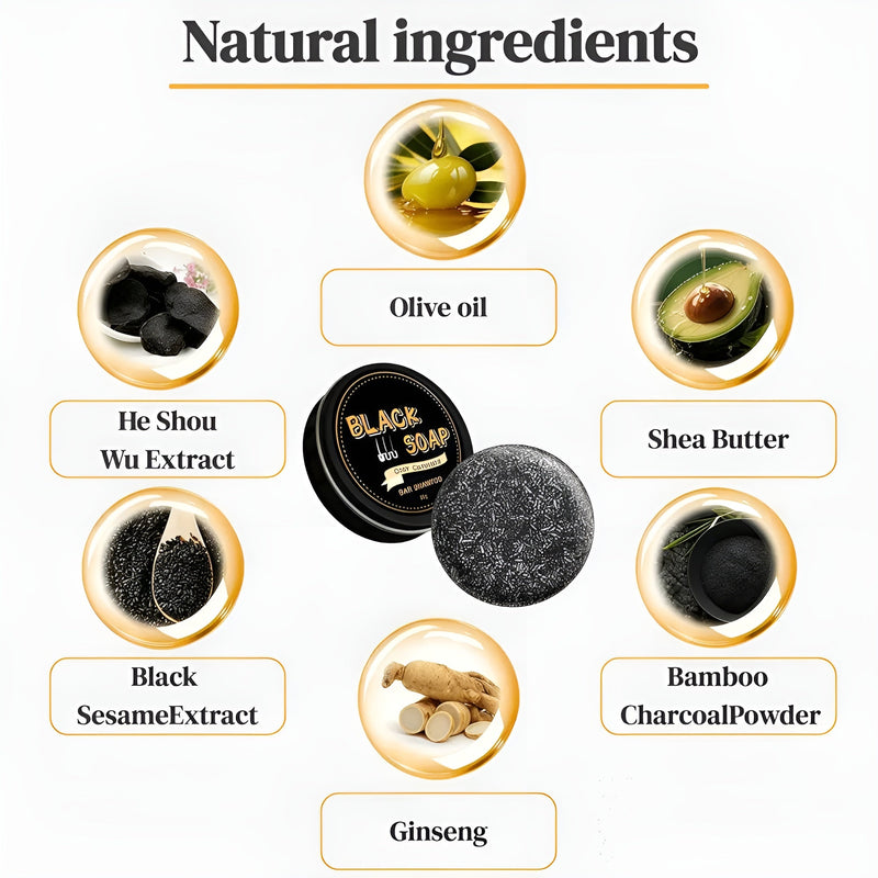Black Hair Shampoo Soap – Hair Growth & Natural Black Color