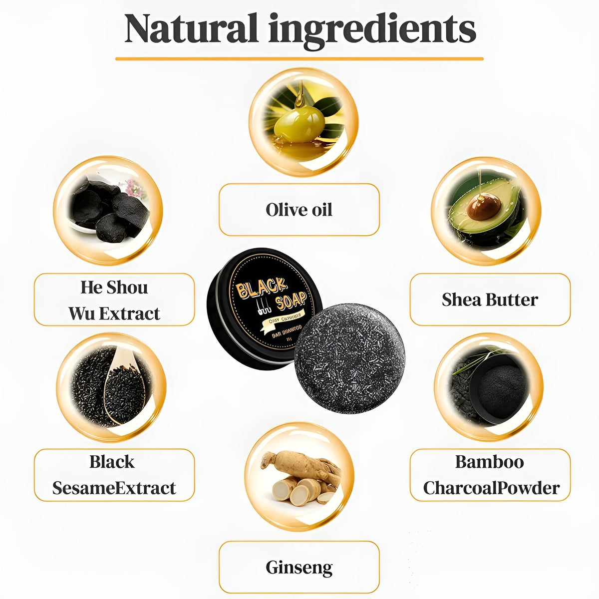Black Hair Shampoo Soap – Hair Growth & Natural Black Color