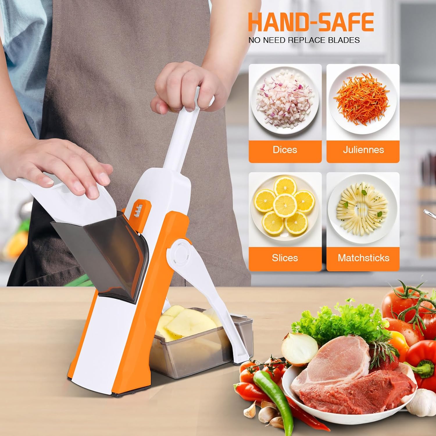 Multifunctional VegetableSlicer – 5-in-1 Manual Vegetable Cutter