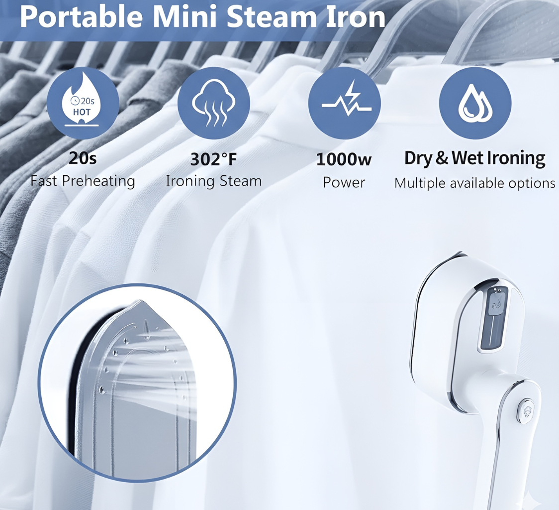Powerful Wet & Dry Steam for Home & Travel
