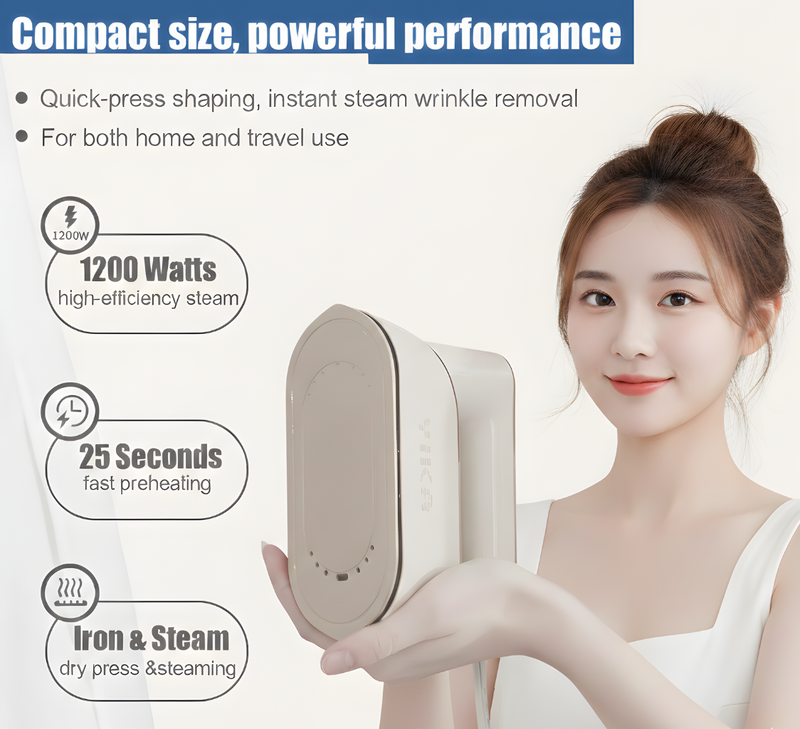 Travel Steamer Iron for Clothes,1200w Iron Steamer,Portable Handheld Travel Size Steamer iron,8S Fast Heat-Up，Large Ceramic Heat Panel
