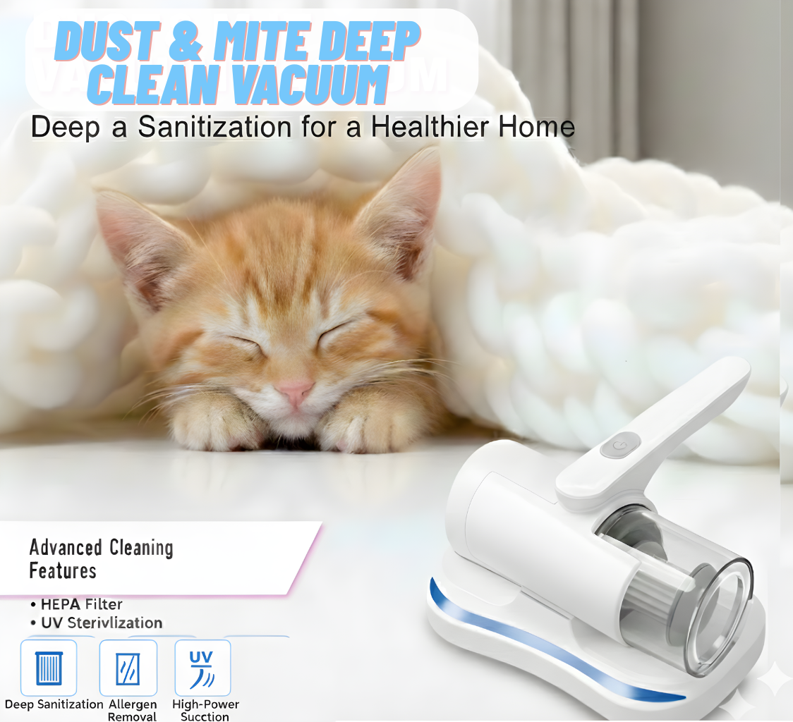 Handheld UV Vacuum Cleaner – 12kPa Cordless Power for Beds, Sofas & Pet Hair