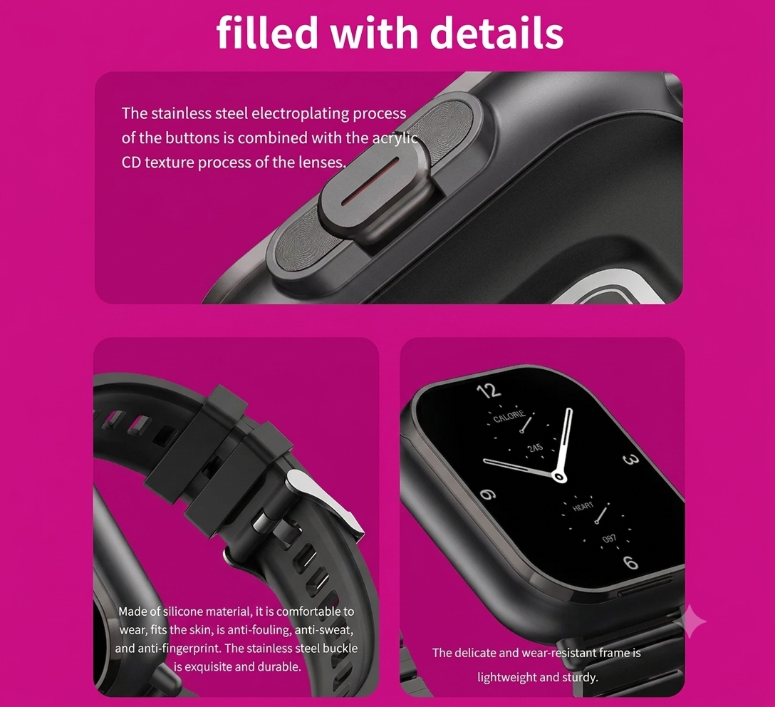D8 2-in-1 Smart Watch | Bluetooth Calling & Wireless Earbud | Health Monitor for Men & Women