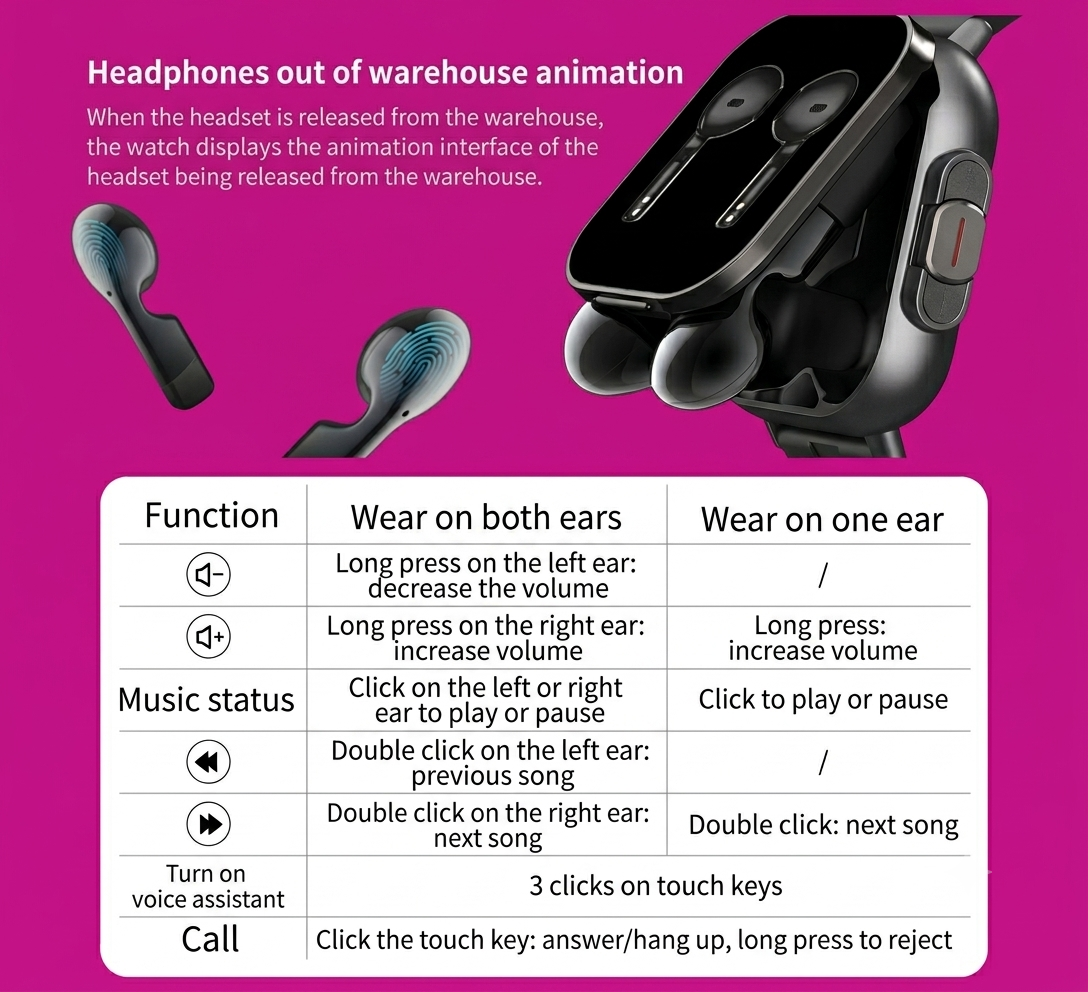 D8 2-in-1 Smart Watch | Bluetooth Calling & Wireless Earbud | Health Monitor for Men & Women