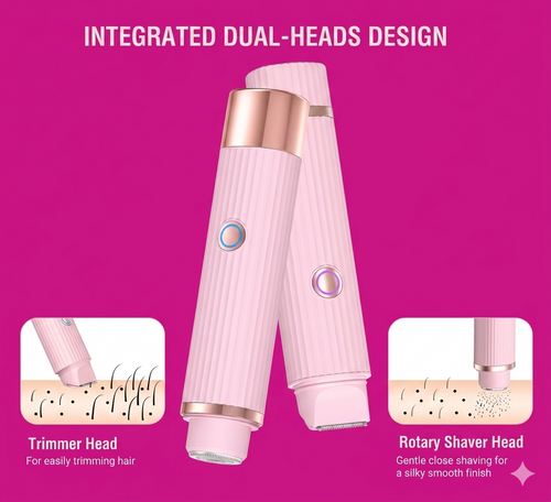 2-in-1 Electric Shaver for Women – Painless, Waterproof & Full Body