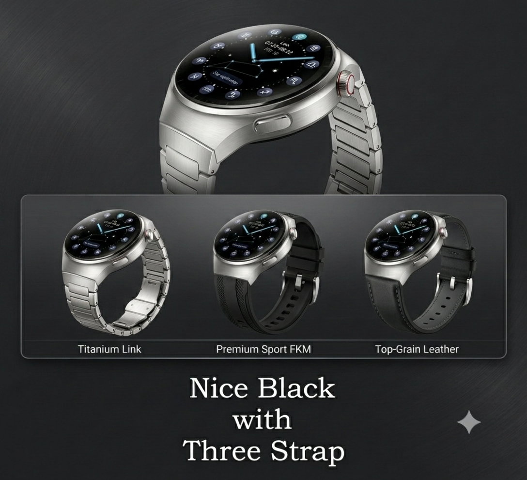 HainoTeko RW-32 Watch 4 Pro Smart Watch | Curved AMOLED | 3 Premium Straps