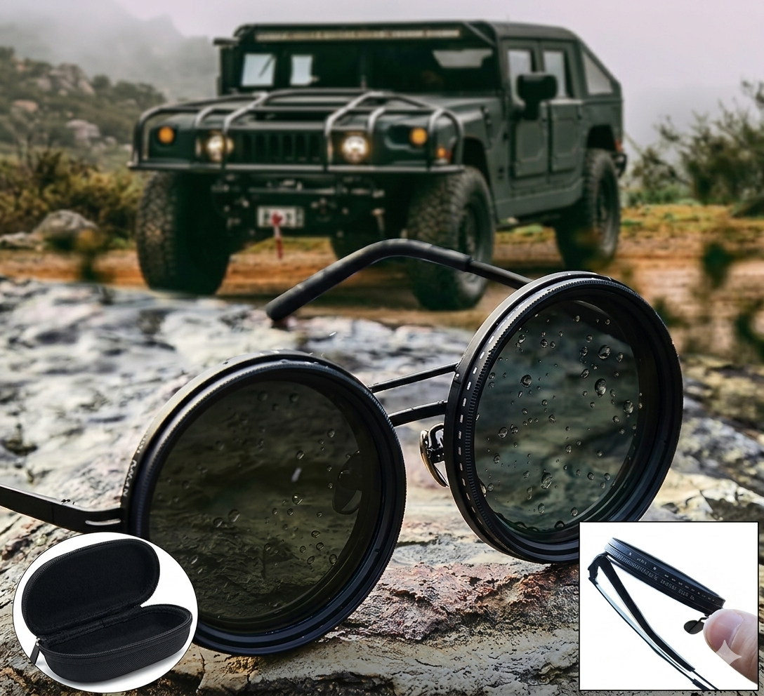 Adjustable ND Filter Sunglasses | Stepless 1-9 Level Tint Control | Polarized Adaptive Eyewear for Outdoor & Sports