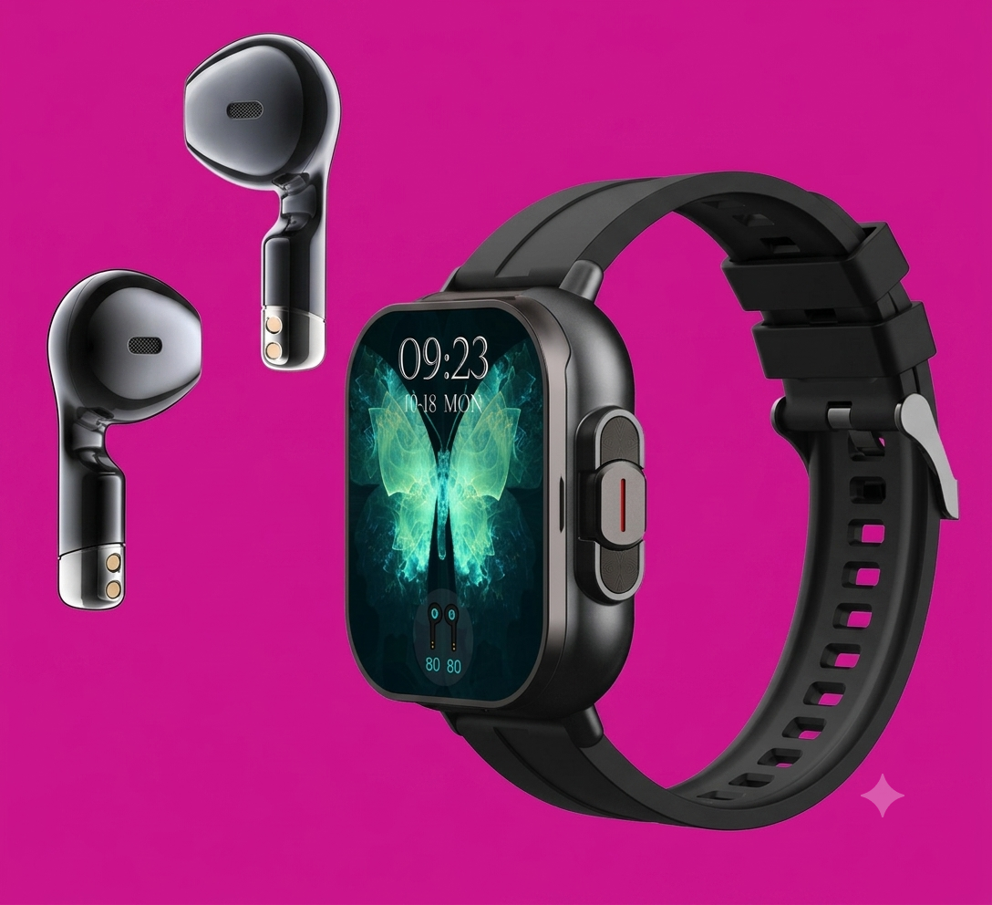 D8 2-in-1 Smart Watch | Bluetooth Calling & Wireless Earbud | Health Monitor for Men & Women