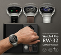 HainoTeko RW-32 Watch 4 Pro Smart Watch | Curved AMOLED | 3 Premium Straps