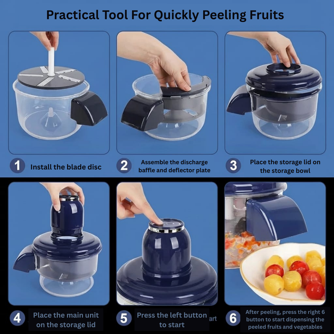 Peels Garlic, Potatoes, Grapes, and More—Fast, Even, Rechargeable, and Easy to Clean.