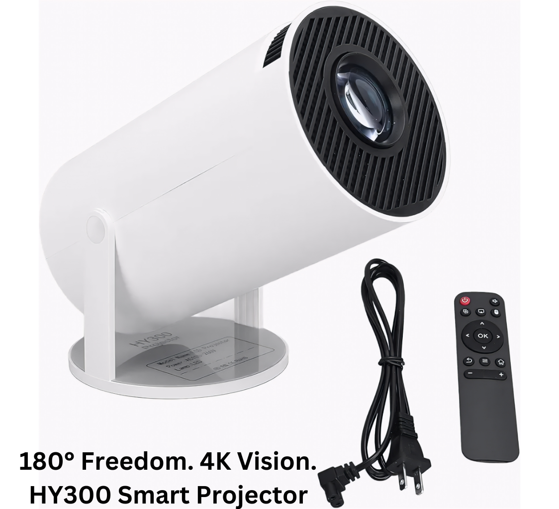 2026 Upgraded Portable Mini Projector with WiFi 6 & Bluetooth, 4K Supported Smart Projector, Android 11, 200” Screen, Auto Keystone, 180° Rotation Home Cinema