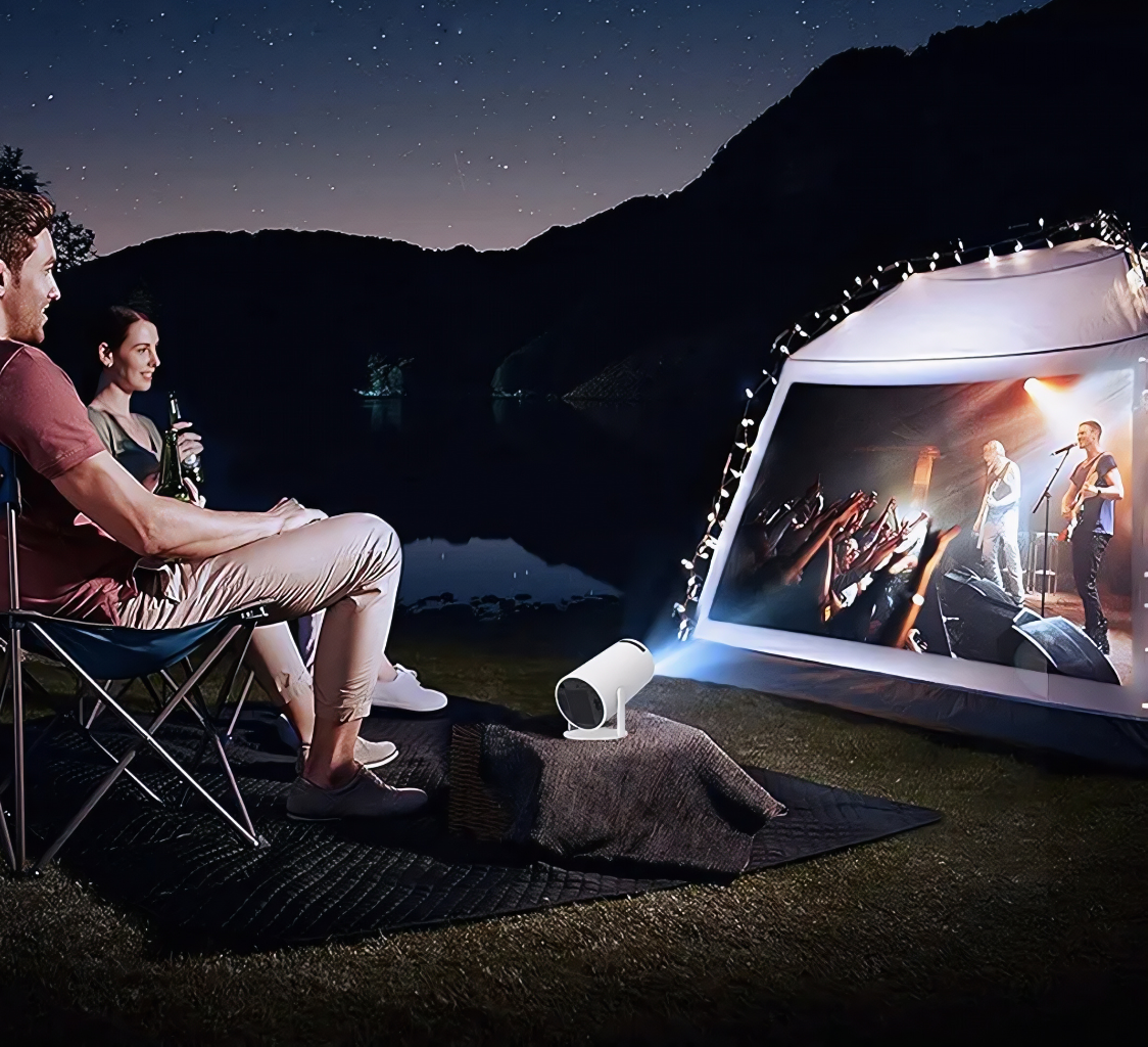 2026 Upgraded Portable Mini Projector with WiFi 6 & Bluetooth, 4K Supported Smart Projector, Android 11, 200” Screen, Auto Keystone, 180° Rotation Home Cinema