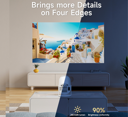 2026 Upgraded Portable Mini Projector with WiFi 6 & Bluetooth, 4K Supported Smart Projector, Android 11, 200” Screen, Auto Keystone, 180° Rotation Home Cinema