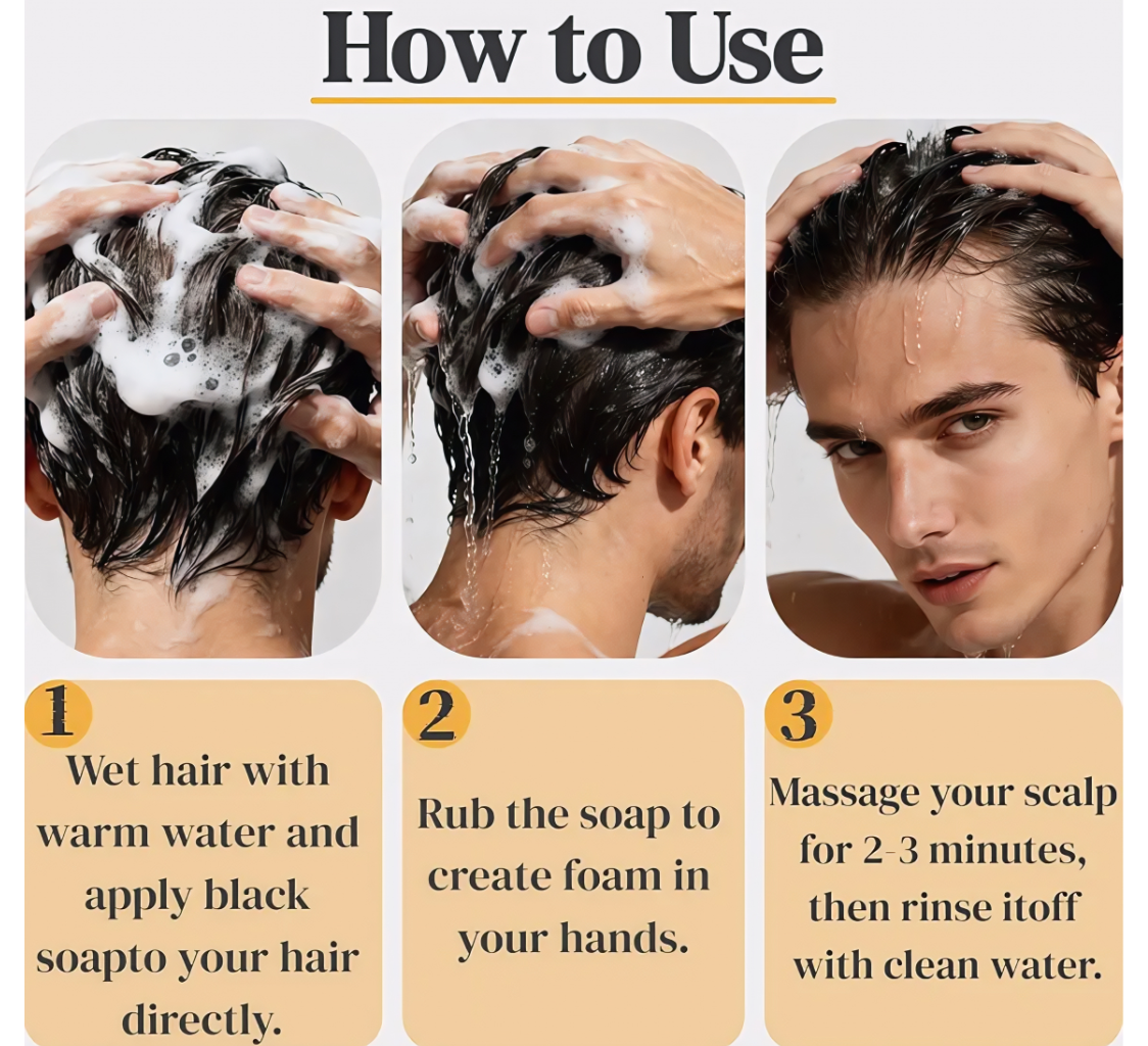 Black Hair Shampoo Soap – Hair Growth & Natural Black Color