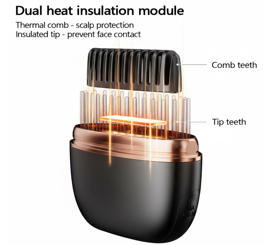 Mini hair straightener comb