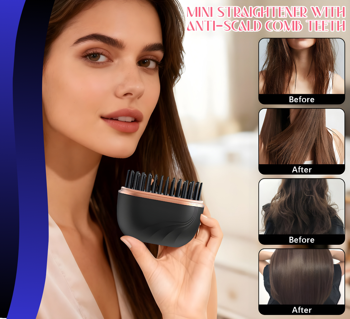 Mini hair straightener comb