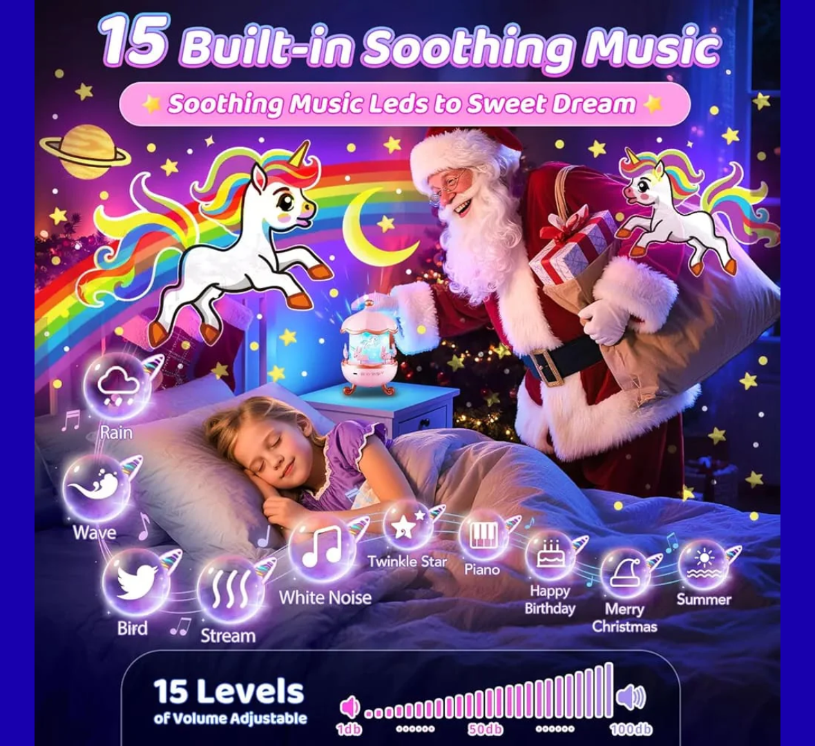 Dreamy Star Projector Music Box Perfect Gift for Kids