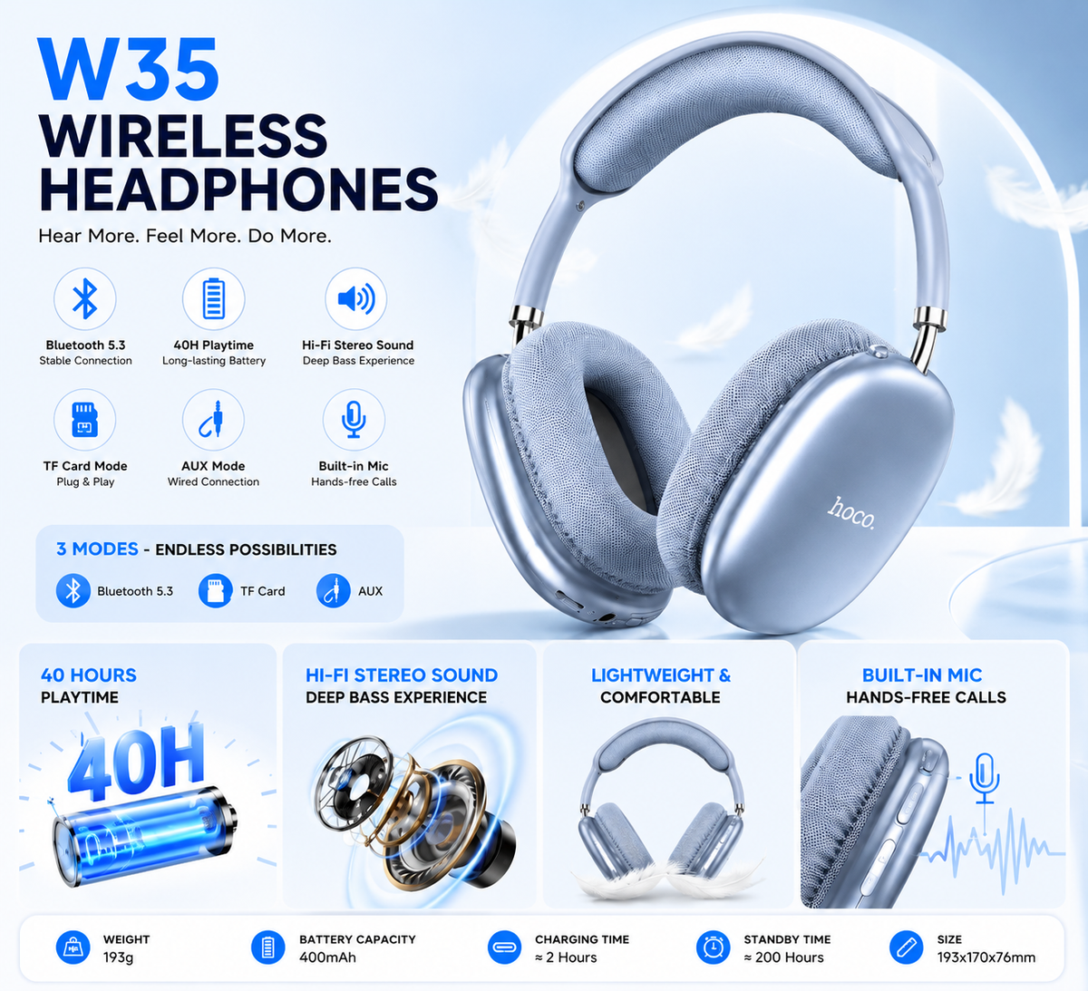Hoco - Air Triumph BT Headset8 (W35)
