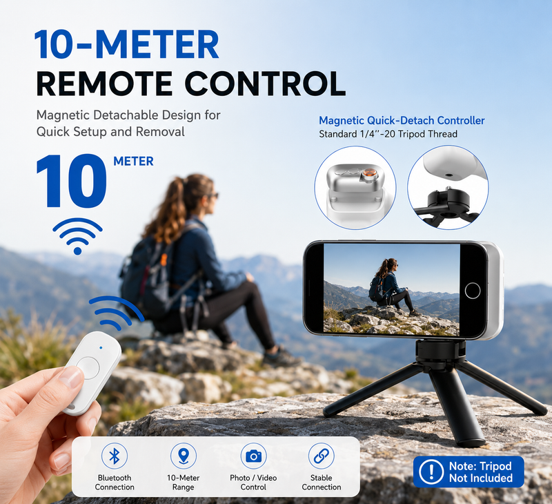 Magnetic Camera Phone Grip with Wireless Remote | K02