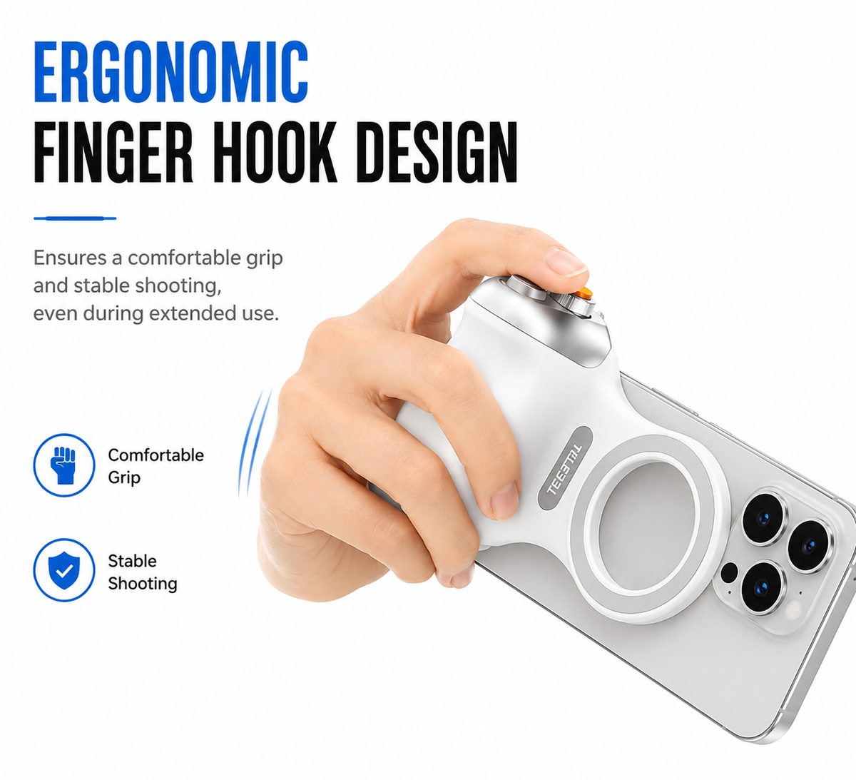 Magnetic Camera Phone Grip with Wireless Remote | K02