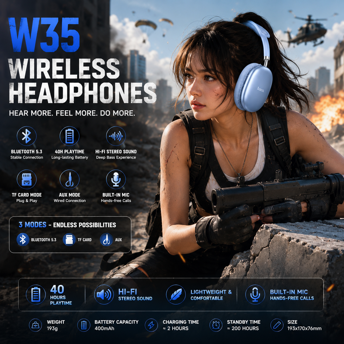 Hoco - Air Triumph BT Headset8 (W35)